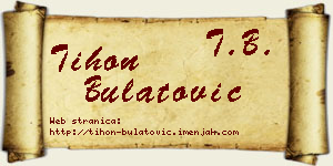 Tihon Bulatović vizit kartica
